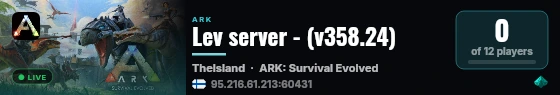 Lev server - (v358.24) live status badge