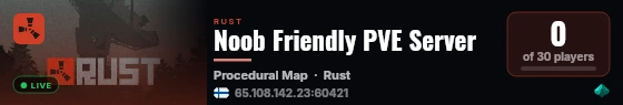 Noob Friendly PVE Server live status badge