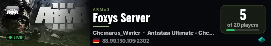 Foxys Server live status badge