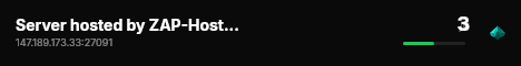 Server hosted by ZAP-Hosting.com live status badge