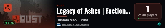 Legacy of Ashes | Faction RP | Controlled PvP | No Tech Tree live status badge