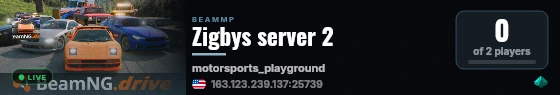 Zigbys server 2 live status badge