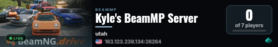Kyle's BeamMP Server live status badge
