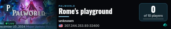 Rome's playground live status badge