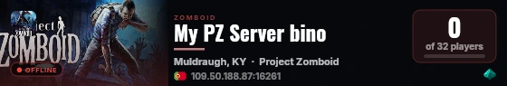 My PZ Server bino live status badge