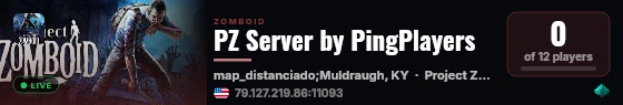 PZ Server by PingPlayers live status badge