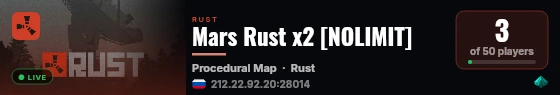 Mars Rust x2 [NOLIMIT] live status badge