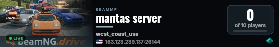mantas server live status badge