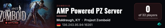AMP Powered PZ Server live status badge