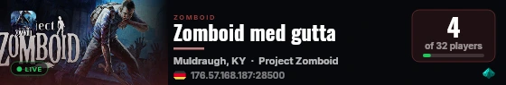 Zomboid med gutta live status badge