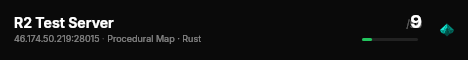 R2 Test Server live status badge