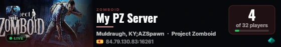 My PZ Server live status badge
