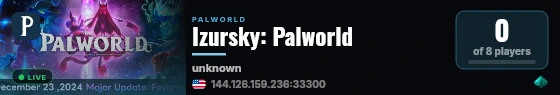 Izursky: Palworld live status badge