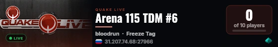 Arena 115 TDM #6 live status badge