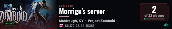 Morrigu's server live status badge