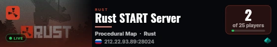 Rust START Server live status badge
