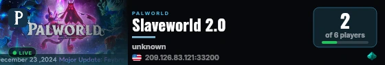 Slaveworld 2.0 live status badge