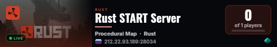 Rust START Server live status badge