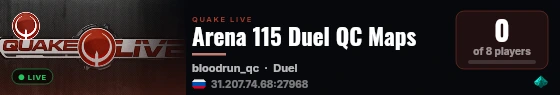 Arena 115 Duel QC Maps live status badge