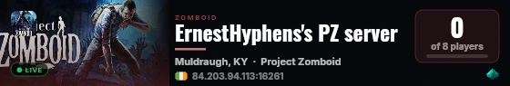 ErnestHyphens's PZ server live status badge