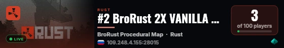 #2 BroRust 2X VANILLA NOLIMIT WIPE 18.09 live status badge