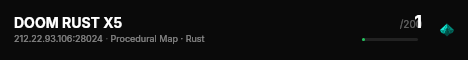DOOM RUST X5 live status badge