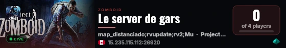 Le server de gars live status badge