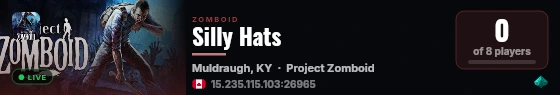 Silly Hats live status badge