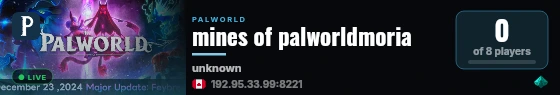 mines of palworldmoria live status badge