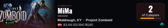 MiMa live status badge