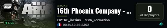 16th Phoenix Company - Serveur Principal live status badge