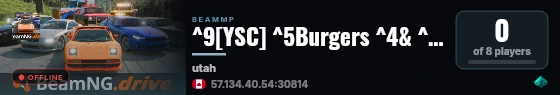 ^9[YSC] ^5Burgers ^4& ^9Burnouts live status badge