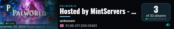 Hosted by MintServers - modded live status badge
