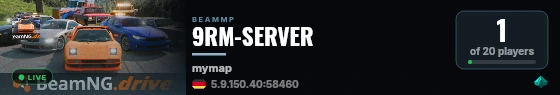 9RM-SERVER live status badge