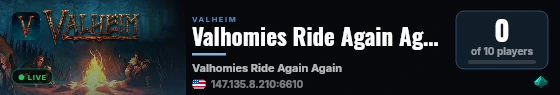 Valhomies Ride Again Again live status badge