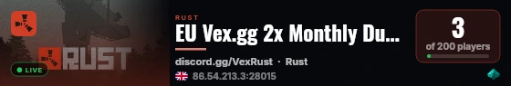 EU Vex.gg 2x Monthly Duo Premium|Shared BPs|50% Upkeep|Max 2|x2 live status badge