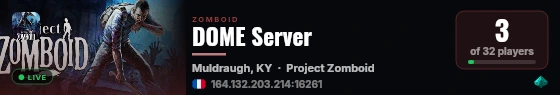 DOME Server live status badge