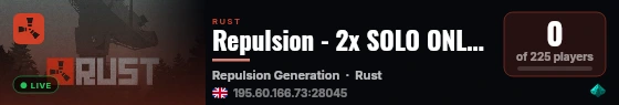 Repulsion - 2x SOLO ONLY | FULLWIPE 15/09 15.09 live status badge