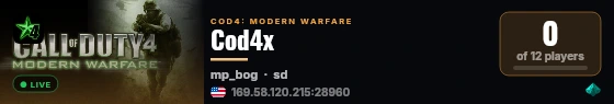 Cod4x live status badge