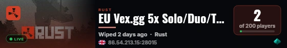 EU Vex.gg 5x Solo/Duo/Trio|Shared BPs|Kits|Shop|max 3 Best 10x5 live status badge