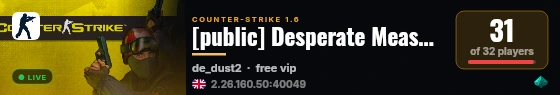 [public] Desperate Measures FREE VIP live status badge