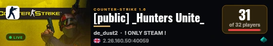[public] _Hunters Unite_ live status badge