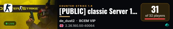 [PUBLIC] classic Server 18+ live status badge