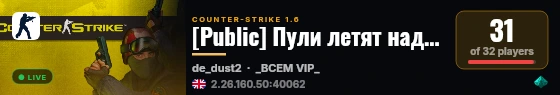[Public] Пули летят над головой live status badge