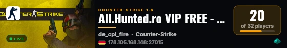 All.Hunted.ro VIP FREE - REVIVE - DOUBLE JUMP - PARASHUTE live status badge