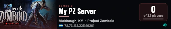 My PZ Server live status badge