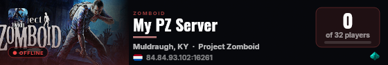 My PZ Server live status badge