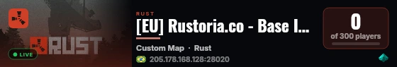 [EU] Rustoria.co - Base Invaders [rustoria.co/baseinvaders] live status badge
