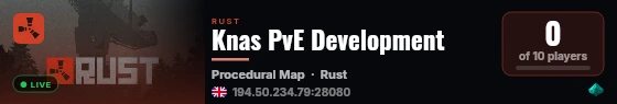 Knas PvE Development live status badge