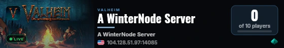 A WinterNode Server live status badge